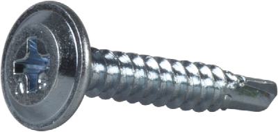 WAFER HEAD SCREW WITH DRILLPOINT, BRIGHT ZINC PLATED