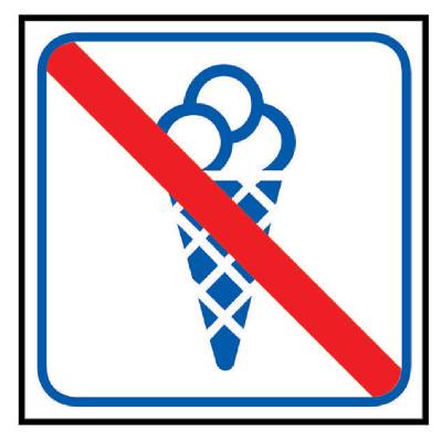 Symboli Jäätelön syöminen kielletty