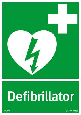 Nödskylt Defribrillator