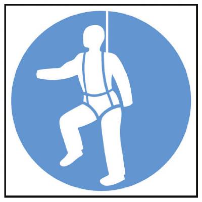 Mandatory sign Safety harnesses must be worn