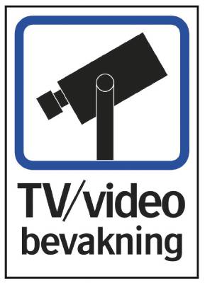 Ordensskilt TV-/videoovervågning