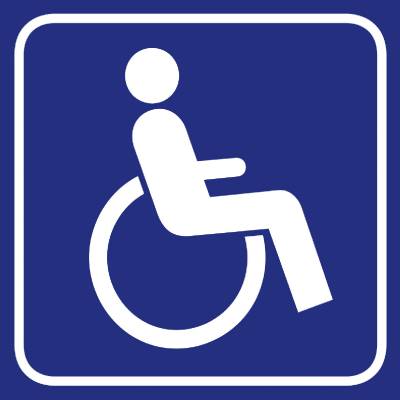 Piktogram Handicapsymbol blåt