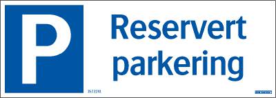 Parkeringsskilt Reservert parkering NO