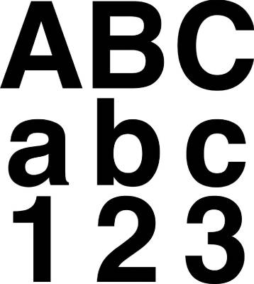 Selvklebende bokstaver og siffer 3 cm svart