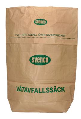Rubbish sack paper 1-layer with internal plastic sack