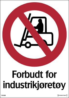 Forbudskilt Forbudt for industrikjøretøy NO