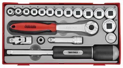 19 piece Socket wrench set. With 3/8' square drive Teng Tools TT381912