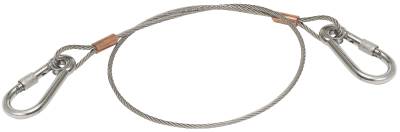 Wire 500, 1000, 1500 mm with loop and snap hook