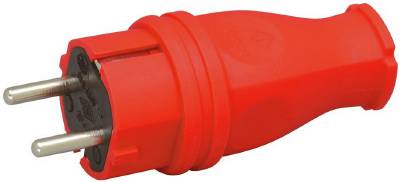 Plug with earth rubber red Malmbergs