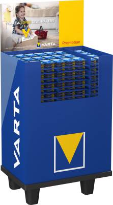 Battery Varta Longlife Power AA and AAA quartz pallet display