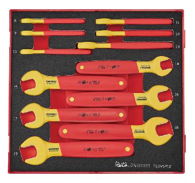 12 piece Set of spanners for 1000 volt. Teng Tools TEDVSP12