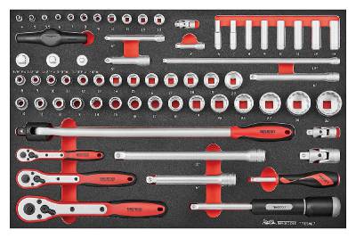 1/4'', 3/8'' & 1/2'' 67 pieces Socket set Teng Tools TTESK67