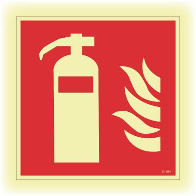 Fire sign Unigraphics Fire extinguisher bent edge ISO