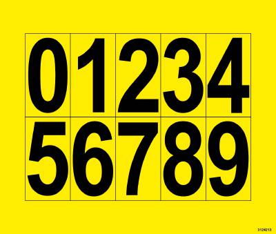 Decal Stock labelling Unigraphics Numbers 0-9