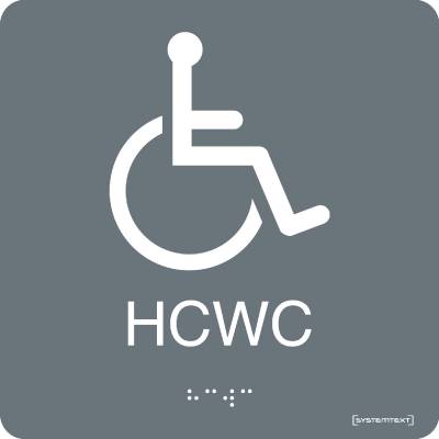 Taktil skilt HCWC handikapptoalett Grå NO 23-10111