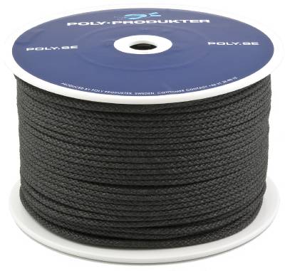 Polypropylene braided rope black