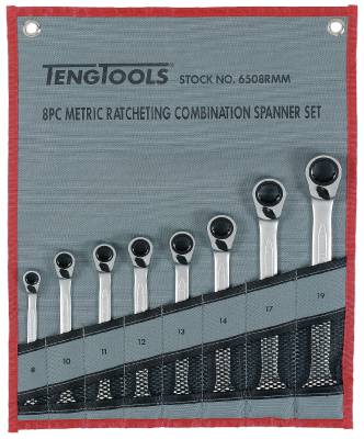 Ratcheting combination spanners Teng Tools 6508RMM