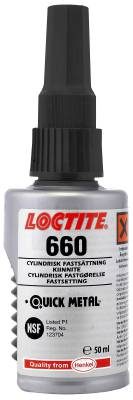 Cylindrisk fastsättning Loctite 660 Quick Metal