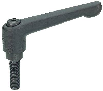 Adjustable locking lever, with threaded tap