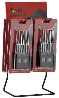 Pin punch sets in display Teng Tools DIS-PPS06