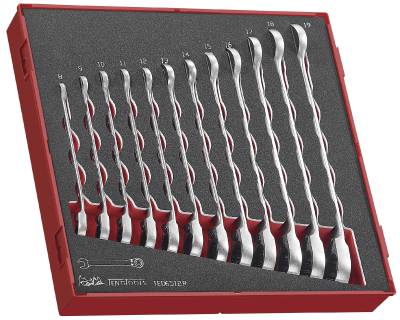 12 piece Combination ratchet spanner set Teng Tools TED6512R
