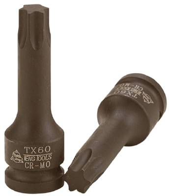 Krafthylsbits för TX-spår med 1/2' fyrkantsfäste. Teng Tools 921207TX-C / 921270TX-C