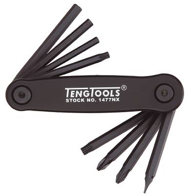 Unbrakonøgle- / TX-nøgle- / skruetrækker-sæt Teng Tools 1477NX