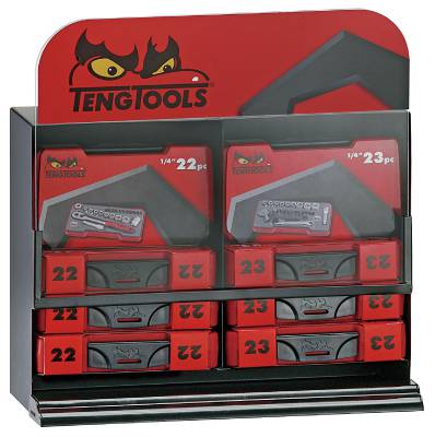 1/4'' socket sets and mini screwdriver sets in display Teng Tools MIBT2M01