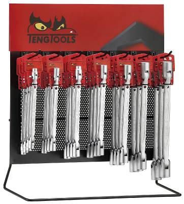 Swivel head wrenches in display Teng Tools DIS-DF140