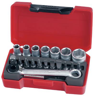 Socket set with 1/4' square drive Teng Tools T1420