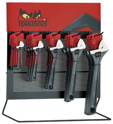 Adjustable wrenches in display Teng Tools DIS-ADJ38