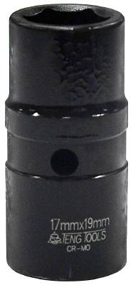 Reversible impact socket with 1/2'' square drive. Teng Tools 9291719 / 9292122