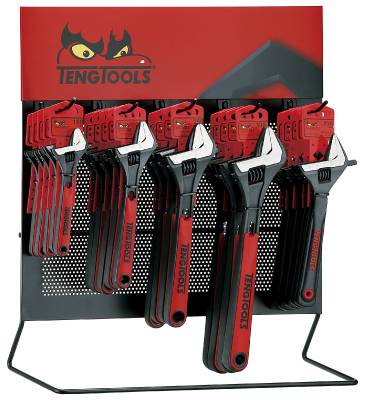 Adjustable wrenches in display Teng Tools DIS-ADJ34IQ