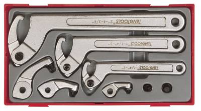 8 pc Hook spanners in set Teng Tools TTHP08