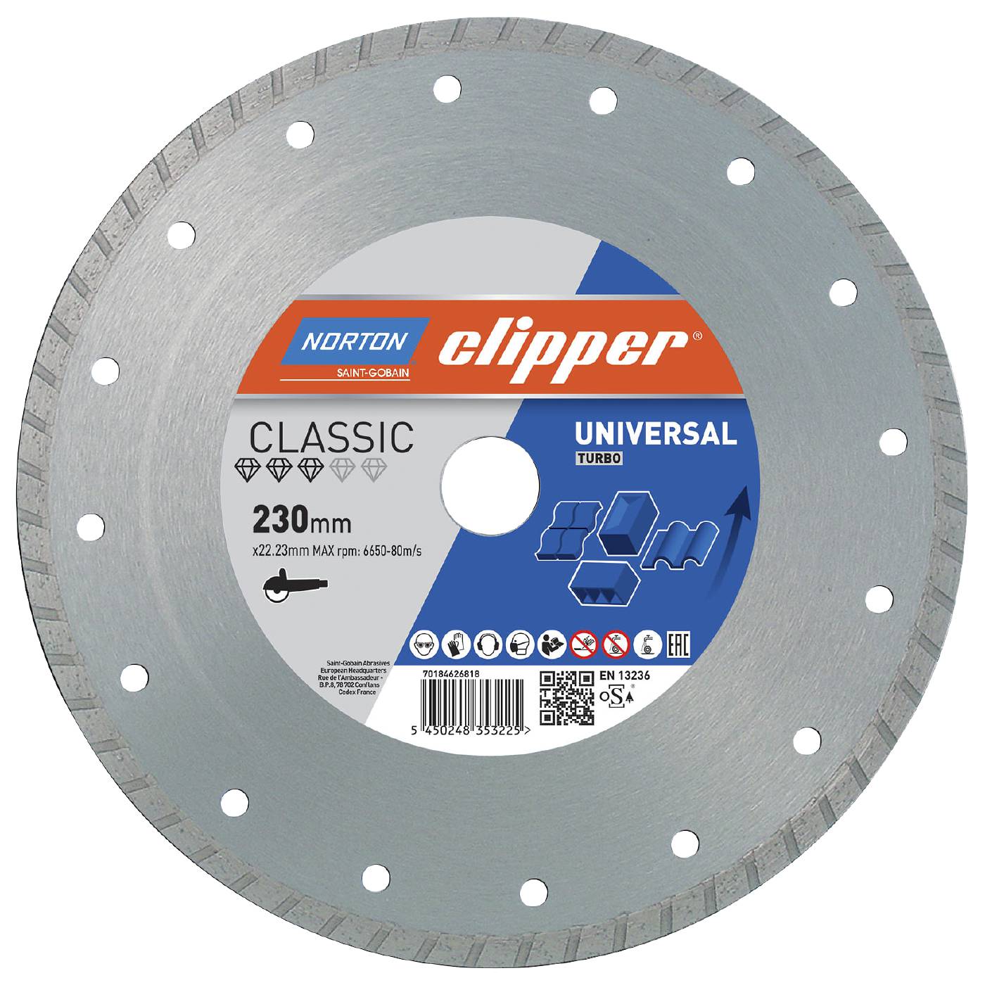 Diamond cutoff blade Classic Universal Turbo Toolstore by Luna Group