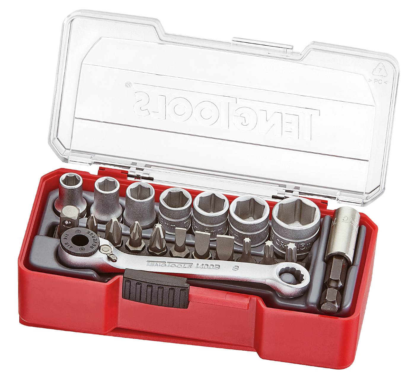 Socket set with 1/4'' square drive Teng Tools TJ1420 Toolstore by