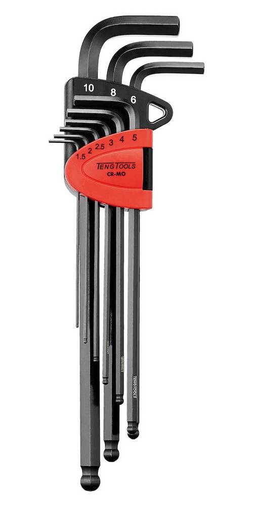 Hex keys, extra long with ballpoint head, in set Teng Tools 1499MML Toolstore by Luna Group