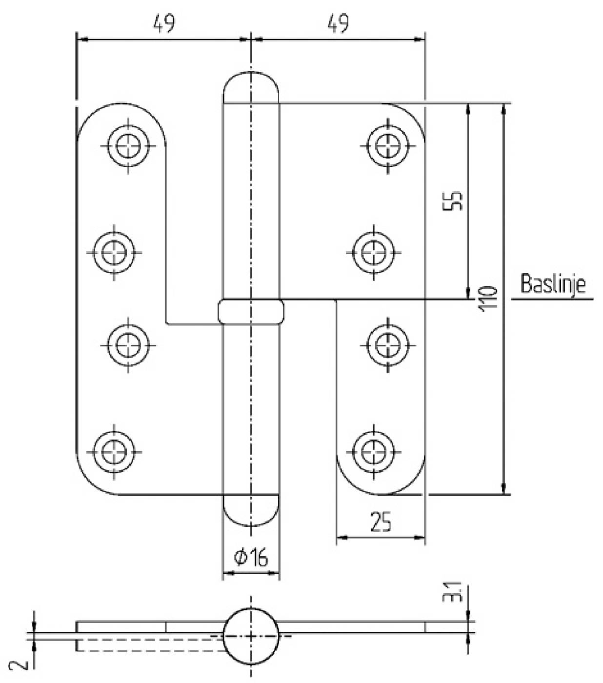 Liftoff hinge K1227 ASSA Toolstore by Luna Group