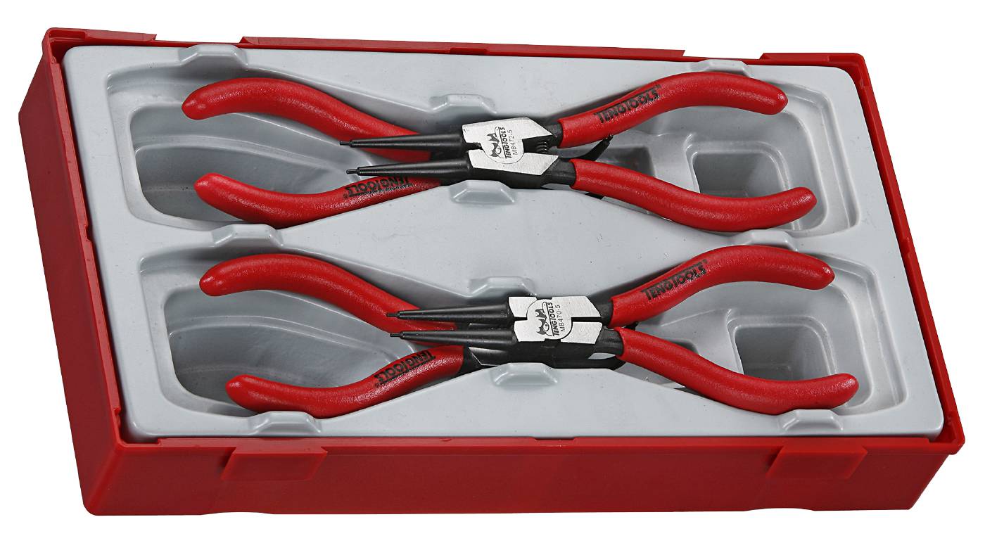 4 piece Set of circlip pliers for internal and external circlips Teng
