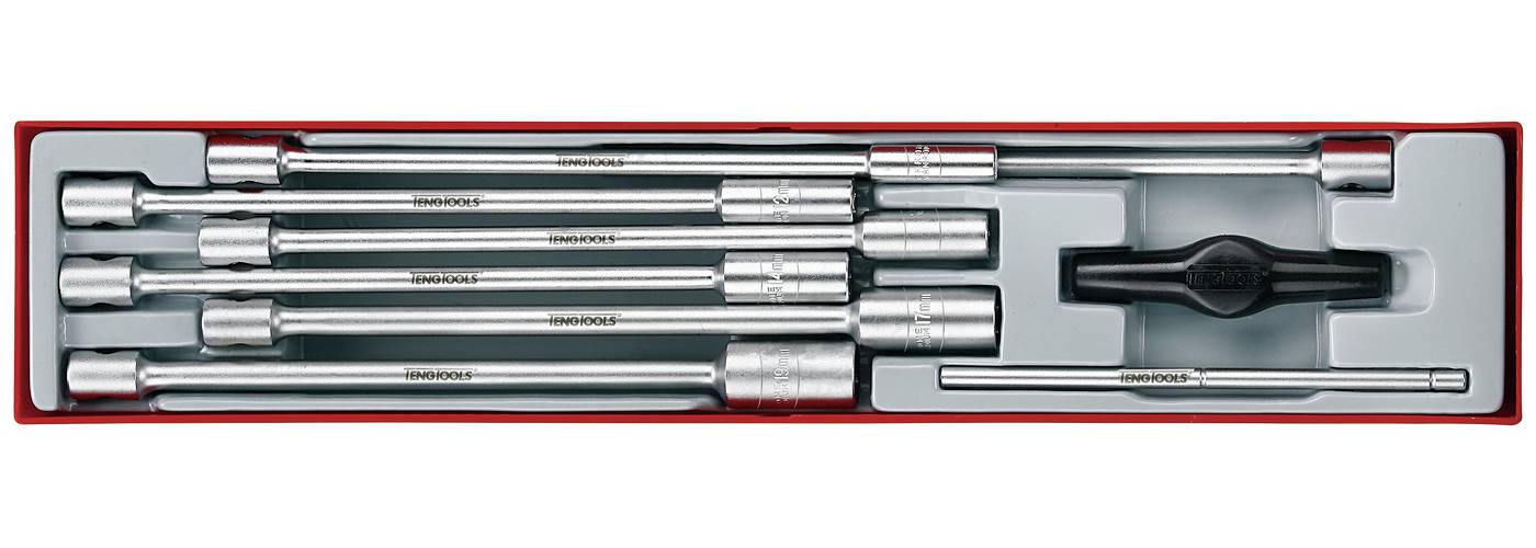 9 pc Socket set with extra long sockets 3/8'' drive and Thandle. Teng