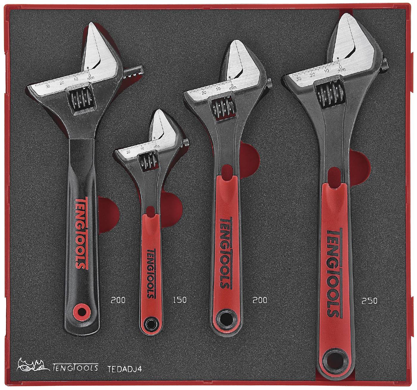 4 piece Set of adjustable wrenches. Teng Tools TEDADJ4 Toolstore by