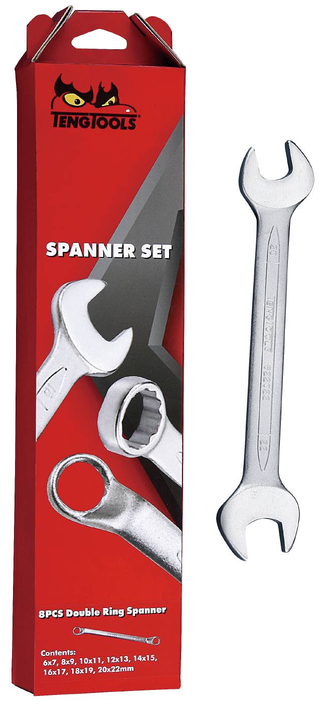 Double open ended spanner set Teng Tools 6208 / 6211 Toolstore by