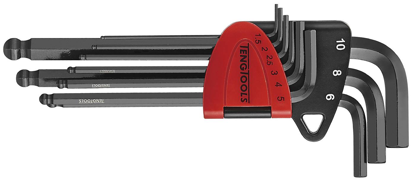 Hex keys, long med ballpoint head, in set Teng Tools 1499MM Toolstore by Luna Group