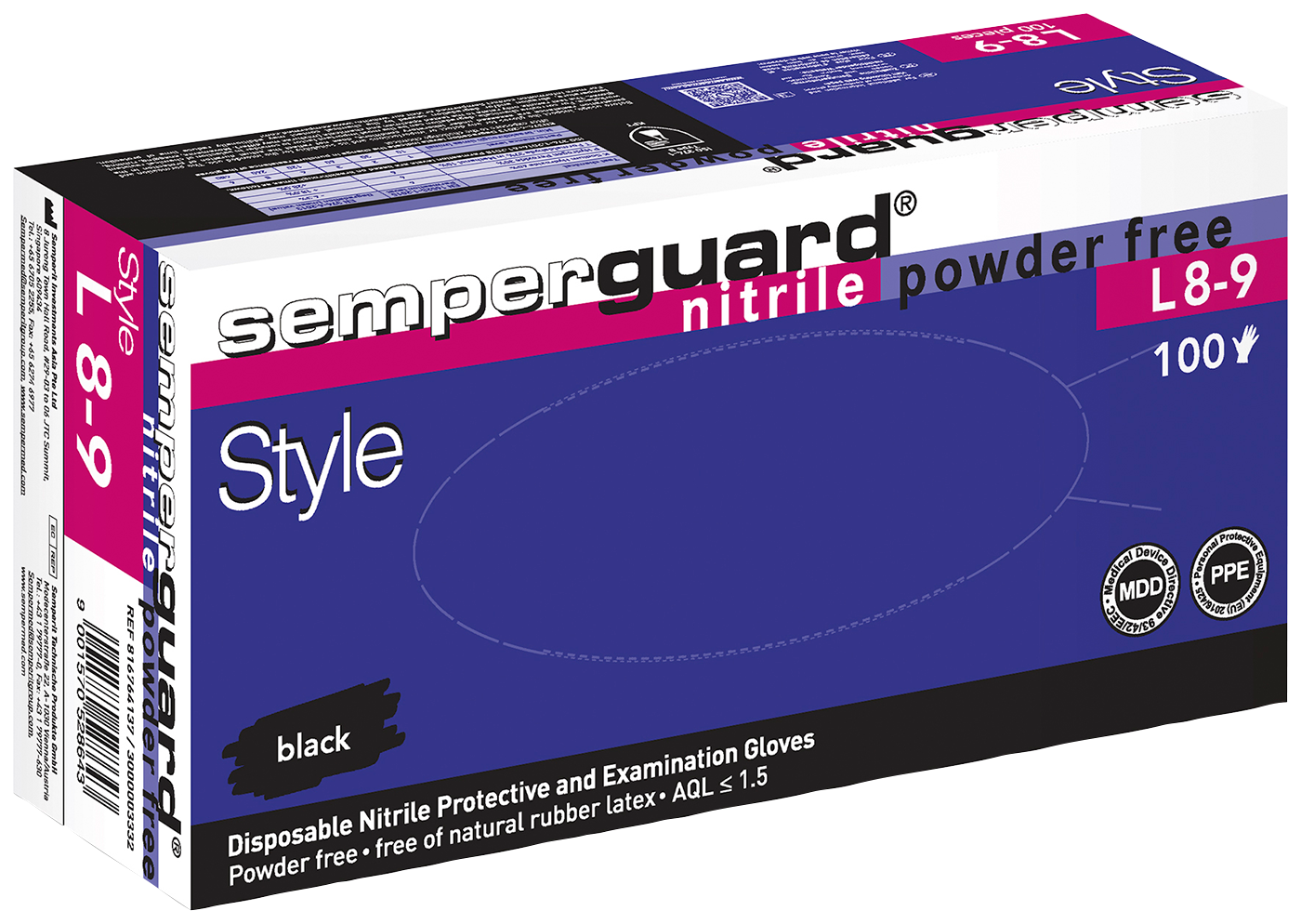 Disposable Glove Semperit Semperguard Nitrile Style B&B Safety Skydda